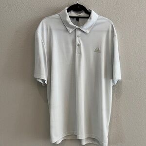 adidas Light White & mint Green Subtle Stripe Polo